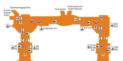 Х'юстон аеропорт термінал електронній карті
