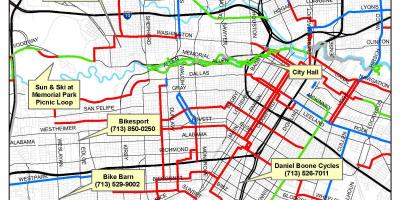 Велосипедні траси Х'юстон карті
