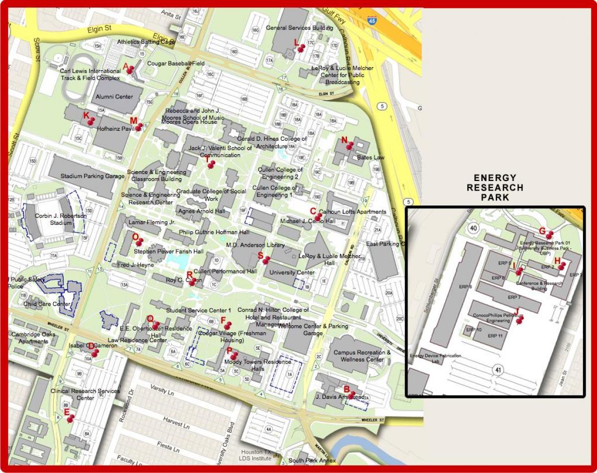 карта університету Х'юстона
