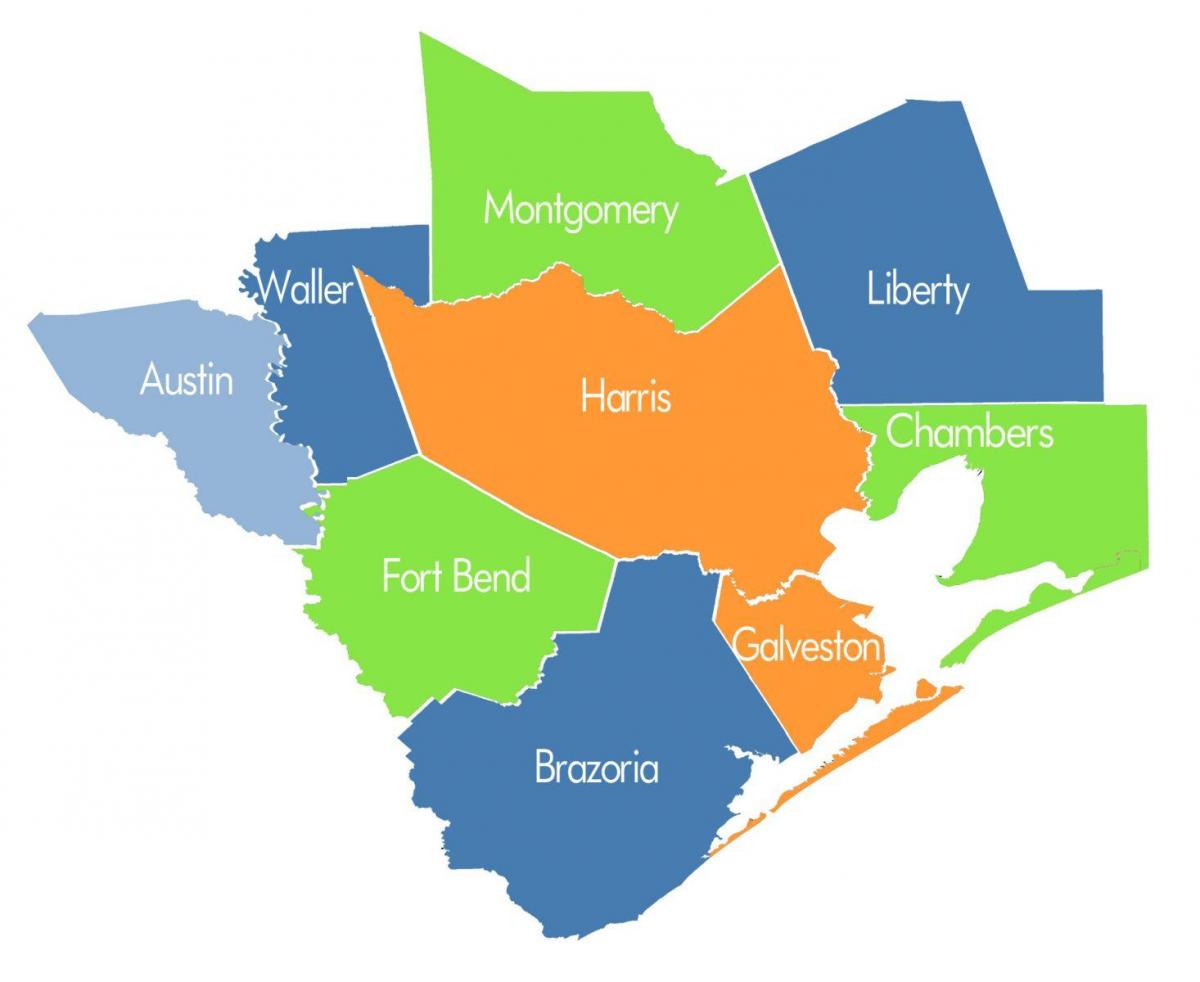 карта округу Х'юстон