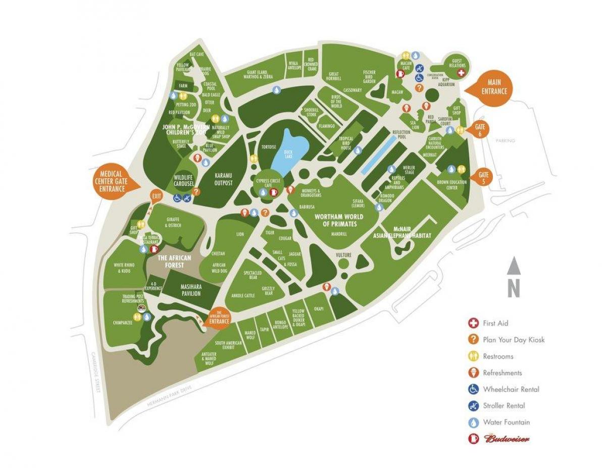 карта зоопарку Х'юстона