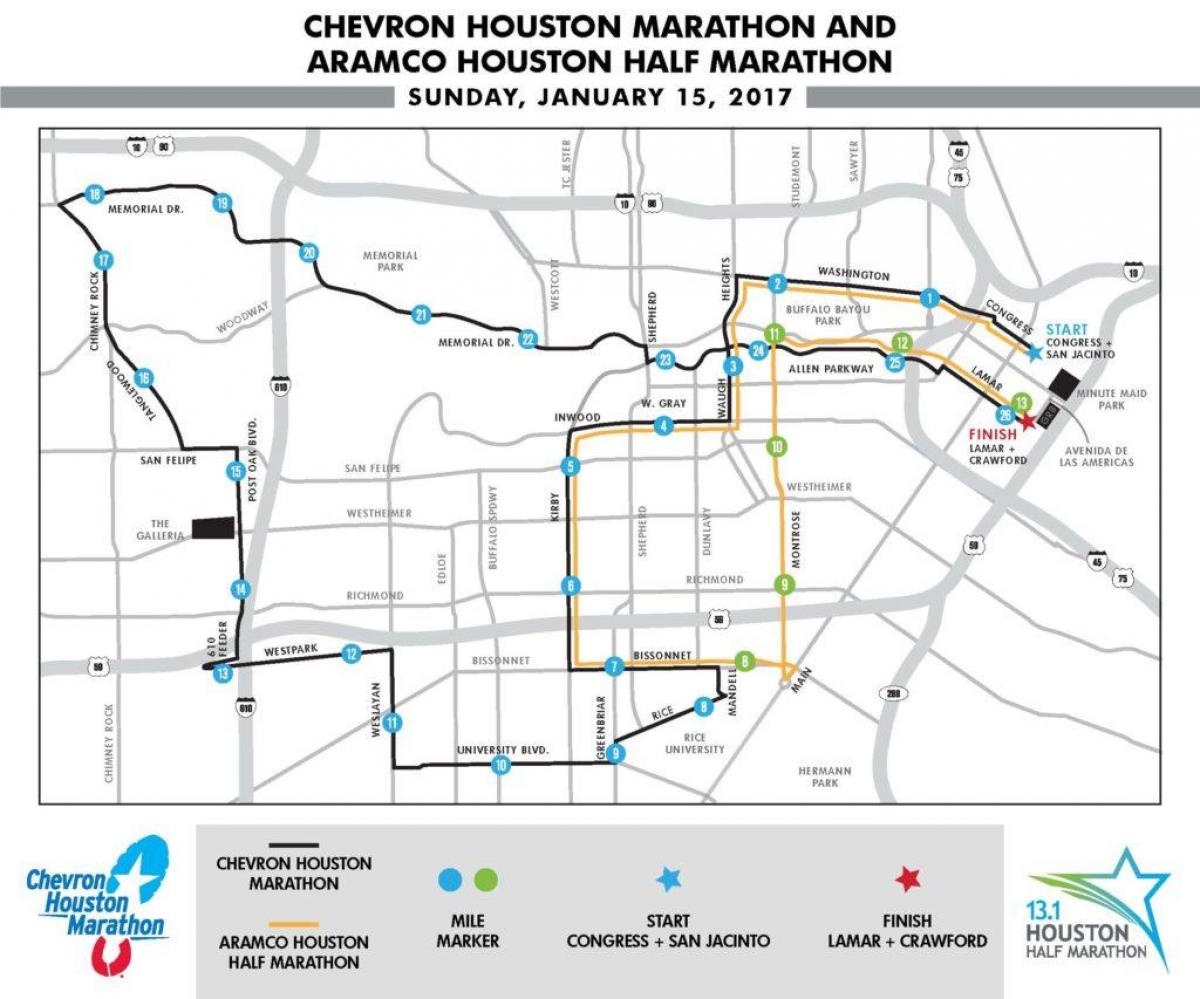 карта Х'юстон марафон