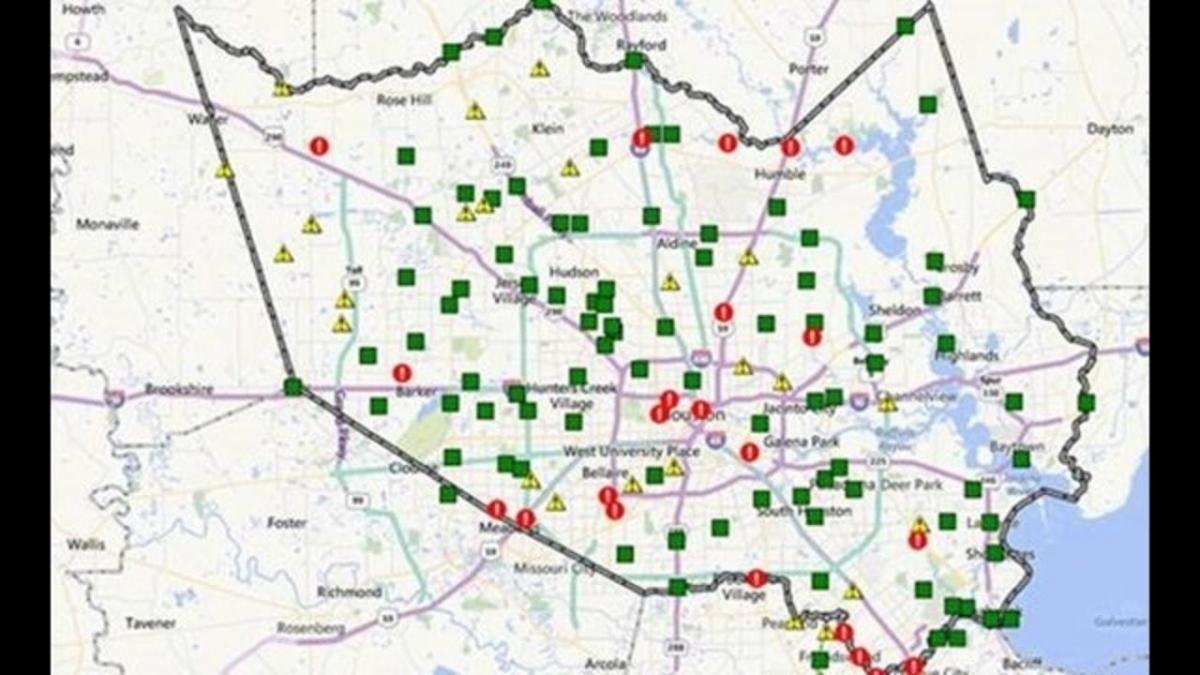 карта зон затоплення в Х'юстоні