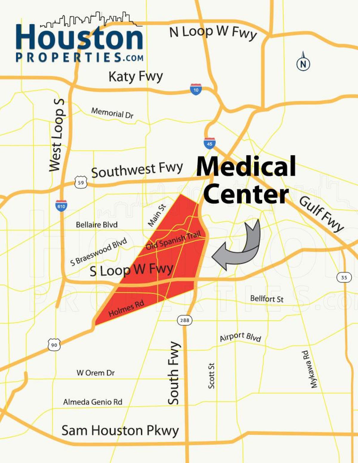 карта Хьюстонський медичний центр