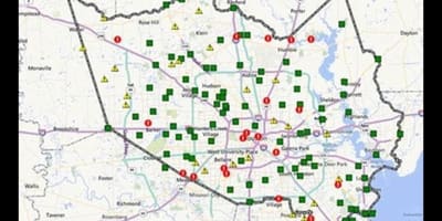Карта зон затоплення в Х'юстоні