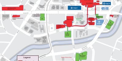 MD Андерсона в Х'юстоні карті
